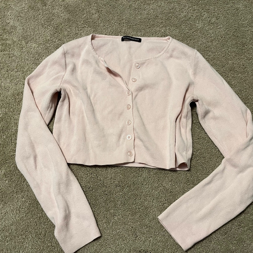 Pink button up sweater